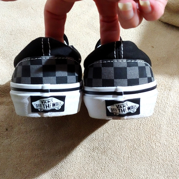 NWOT * VANS * KID'S SIZE 2 * BLACK/GRAY CHECKER PRINT * SLIP-ON * OFF THE WALL - Picture 8 of 11